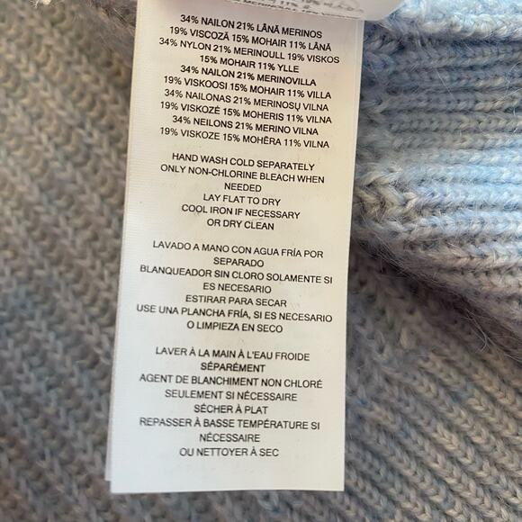 Michael Kors Wool-Blend Peekaboo Sweater Cold Shoulder Blue XS - Picture 9 of 13